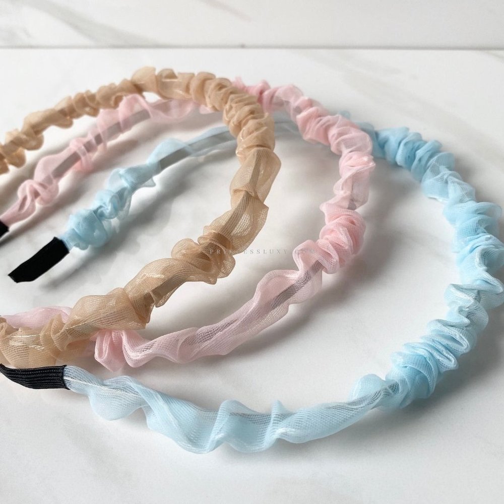 Scrunchy Headband Toddlers Girls - Pink Brown Blue